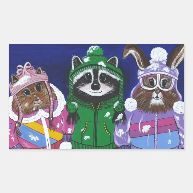 Sticker Rectangulaire Mt. Bachelor Brats (Devant)