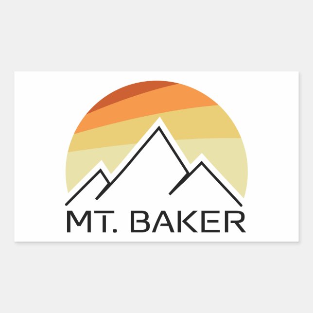 Sticker Rectangulaire Mt. Baker Retro (Devant)