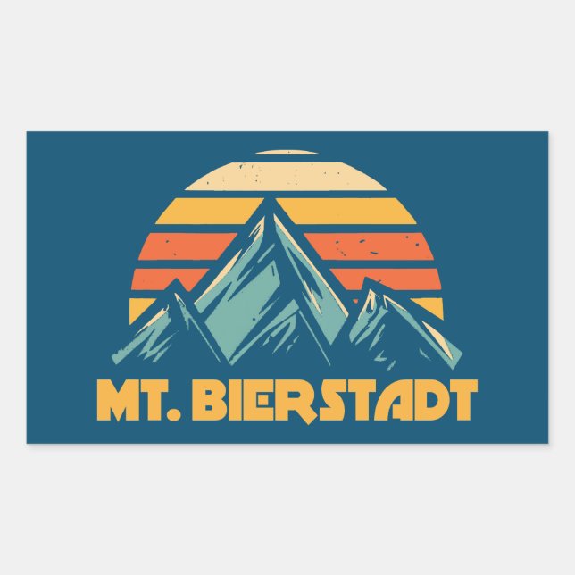 Sticker Rectangulaire Mt. Bierstadt Colorado Retro Turquoise (Devant)