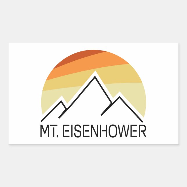 Sticker Rectangulaire Mt. Eisenhower New Hampshire Retro (Devant)