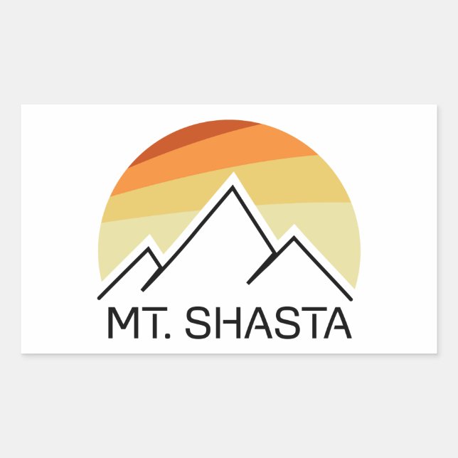 Sticker Rectangulaire Mt. Shasta Retro (Devant)