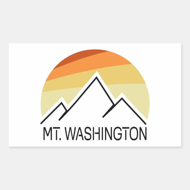 Sticker Rectangulaire Mt. Washington Retro (Devant)
