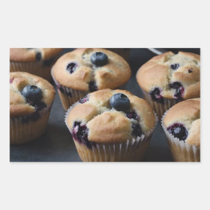 Sticker Rectangulaire Muffins aux myrtilles
