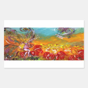 Sticker Rectangulaire MUSIQUE FABRIQUANT FLEURS FAIRY Imaginaire floral