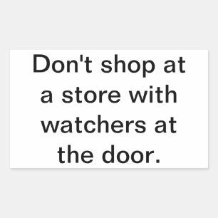 Sticker Rectangulaire N'achetez Pas Dans Des Magasins Flippants Hankamer