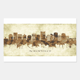 Sticker Rectangulaire Nashville Tennessee Cityscape