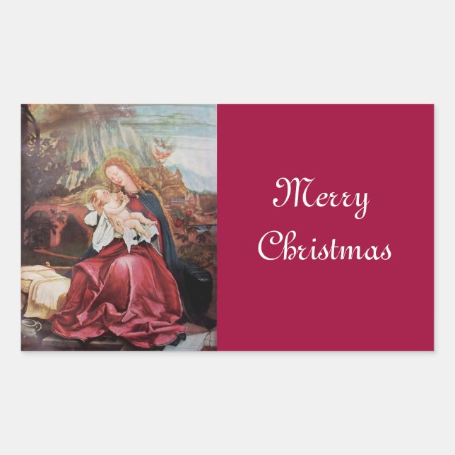 STICKER RECTANGULAIRE NATIVITÉ AVEC ANGELS - MAGIE DE NOËL (Devant)