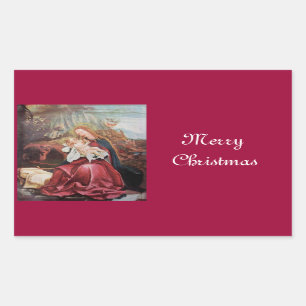 STICKER RECTANGULAIRE NATIVITÉ AVEC ANGELS - MAGIE DE NOËL