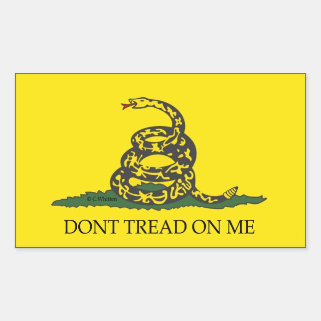 Sticker Rectangulaire Ne marchez pas sur moi ! - Drapeau de Gadsten (Devant)
