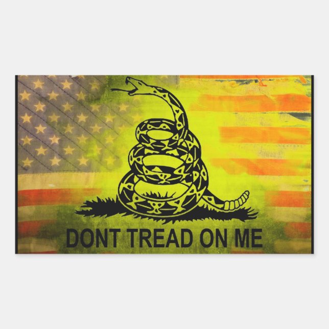 Sticker Rectangulaire Ne marchez pas sur moi le drapeau américain de (Devant)