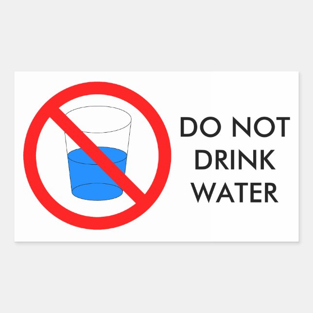 Sticker Rectangulaire Ne pas boire de panneau d'eau (Devant)