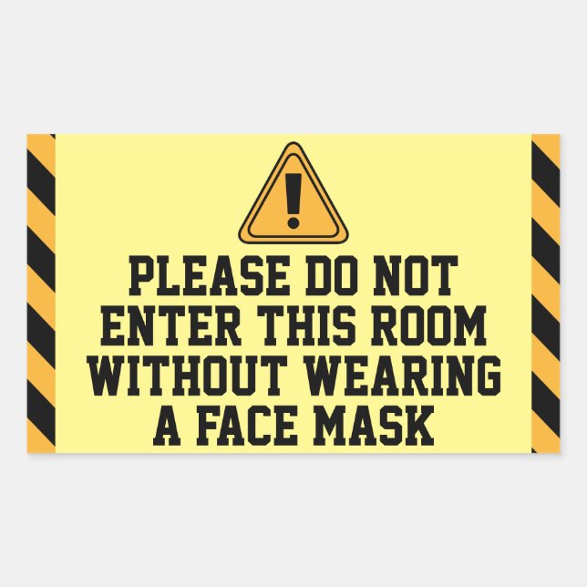 Sticker Rectangulaire Ne pas entrer sans masque (Devant)