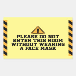 Sticker Rectangulaire Ne pas entrer sans masque