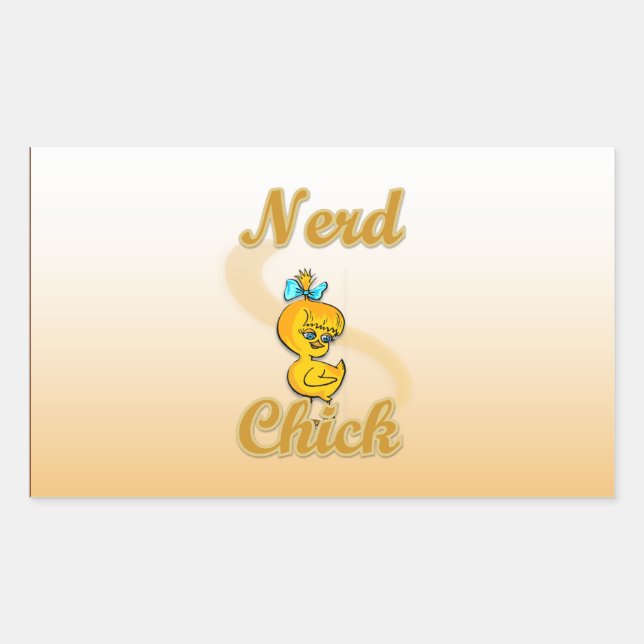 Sticker Rectangulaire Nerd chick (Devant)