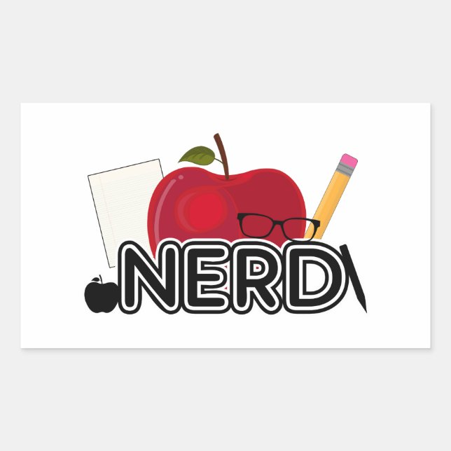 Sticker Rectangulaire Nerd - Logo (Devant)