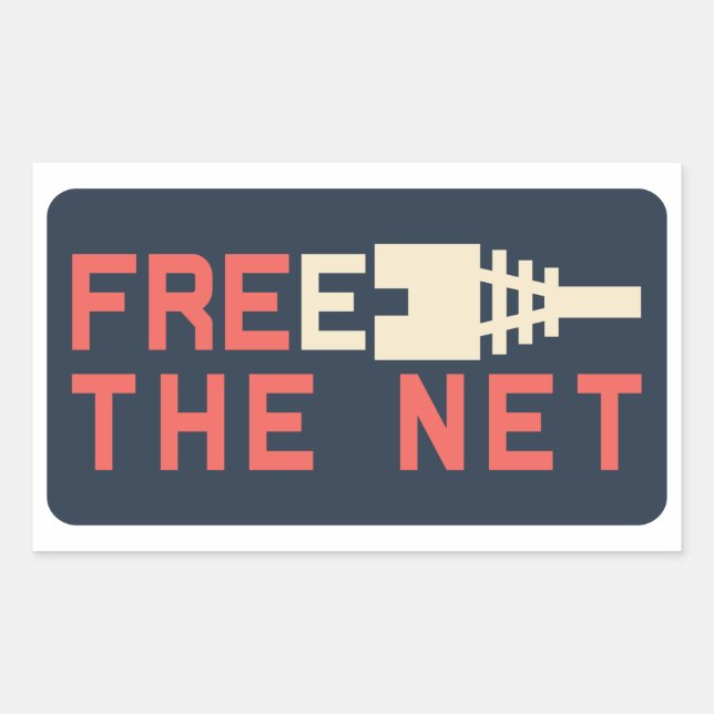 Sticker Rectangulaire Neutralité du Net Libérez Internet (Devant)