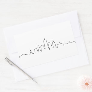 Sticker Rectangulaire NEW YORK NYC Manhattan USA City Skyline Silhouette