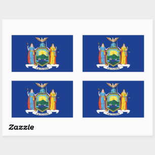 Sticker Rectangulaire New York : The Empire State, Home Big Apple Flag