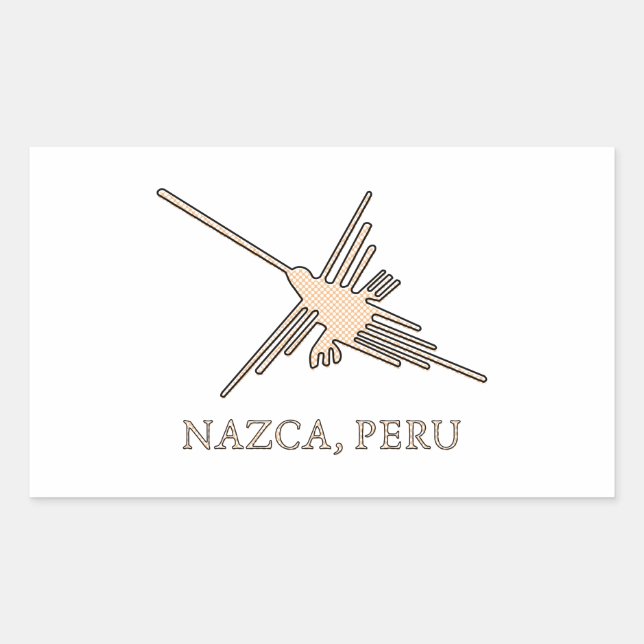 Sticker Rectangulaire Newsprint de Nazca Hummingbird (Devant)