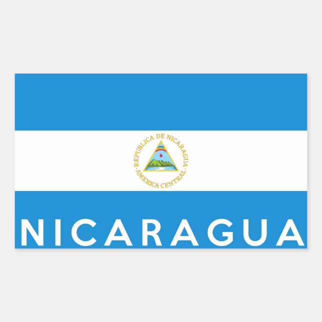 Sticker Rectangulaire nicaragua pays symbole nom (Devant)