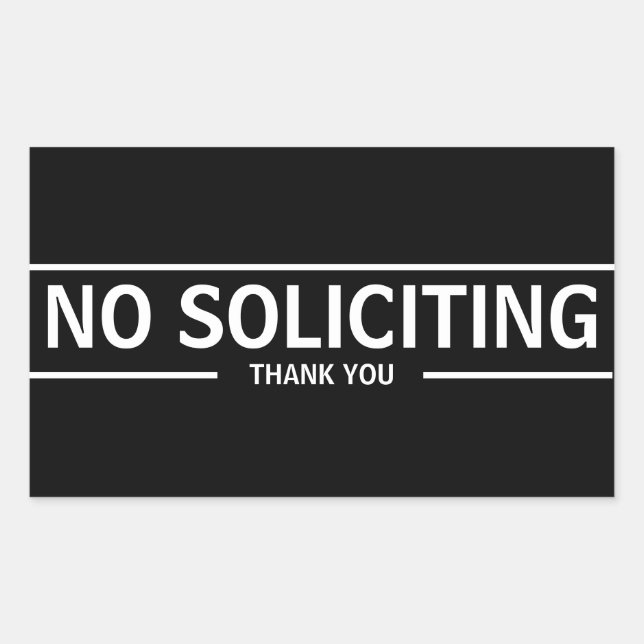 STICKER RECTANGULAIRE NO SOLICITING (Devant)