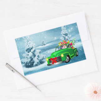 Sticker Rectangulaire Noël