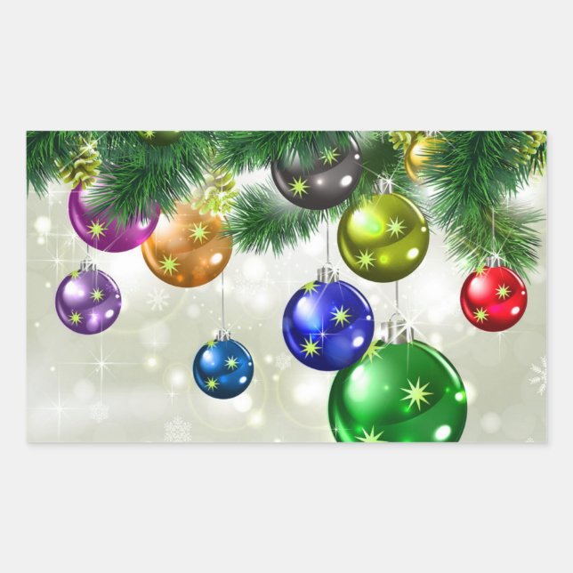 Sticker Rectangulaire Noël (Devant)