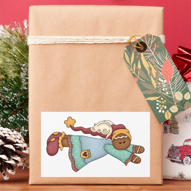 Sticker Rectangulaire Noël Ange en pain d'épices (Créateur téléchargé)