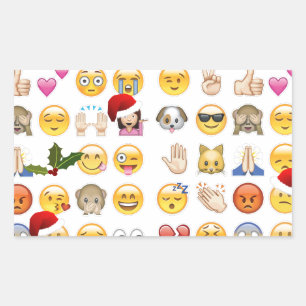 Sticker Rectangulaire noël emojis