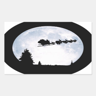 Sticker Rectangulaire Noël Lune