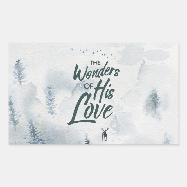 Sticker Rectangulaire Noël Religieux Merveilles de ses Bénédictions d'Am (Devant)