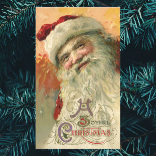 Sticker Rectangulaire Noël Vintage, Portrait victorien du Père Noël