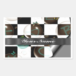 Sticker Rectangulaire Noir et blanc moderne