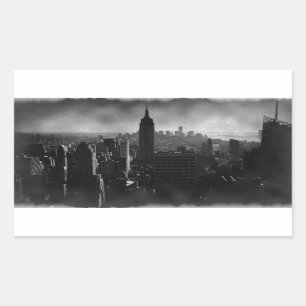 Sticker Rectangulaire Noir et blanc New York City