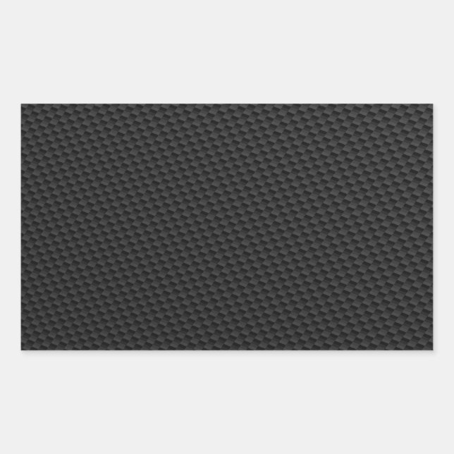 Sticker Rectangulaire Noir Tigement Tissé Fibre de Carbone Texté (Devant)