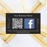Nom commercial noir blanc qr code Facebook