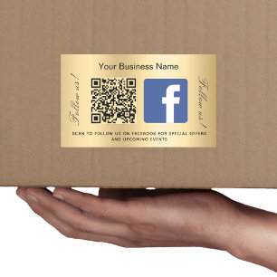 Sticker Rectangulaire Nom commercial or qr code Facebook