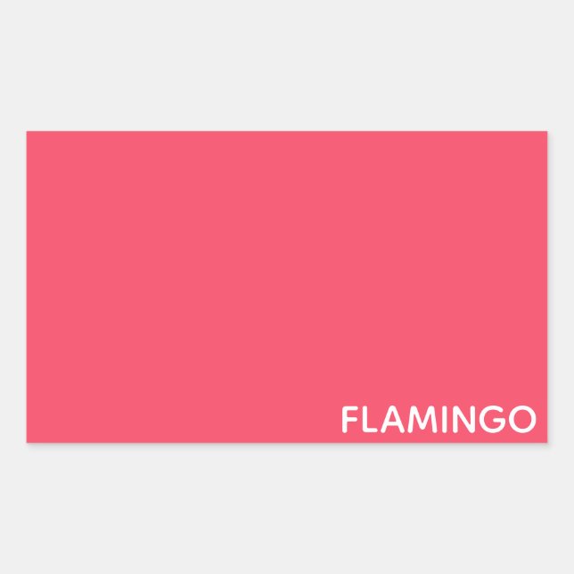 Sticker Rectangulaire Nom de couleur rose Flamant rose (Devant)