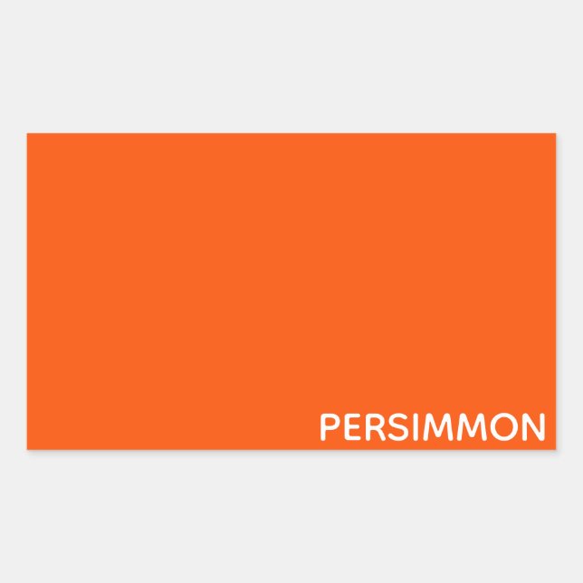 Sticker Rectangulaire Nom de couleur rouge persimon (Devant)