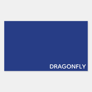 Sticker Rectangulaire Nom de la couleur bleue de la libellule