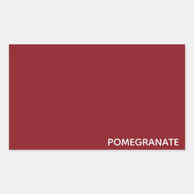Sticker Rectangulaire Nom de la couleur rouge de la grenade (Devant)