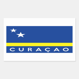 Sticker Rectangulaire nom du pays du pavillon de curacao