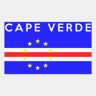 Sticker Rectangulaire nom du symbole du pays cape verde