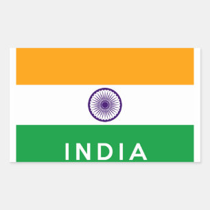 Sticker Rectangulaire nom du symbole du pays d'inde