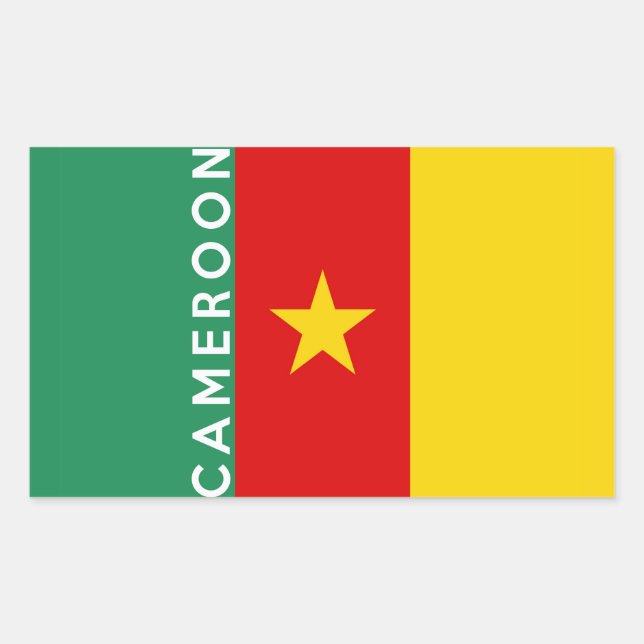 Sticker Rectangulaire nom du symbole du pays du cameroun (Devant)