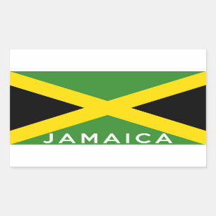 Sticker Rectangulaire nom du texte du drapeau de la Jamaïque