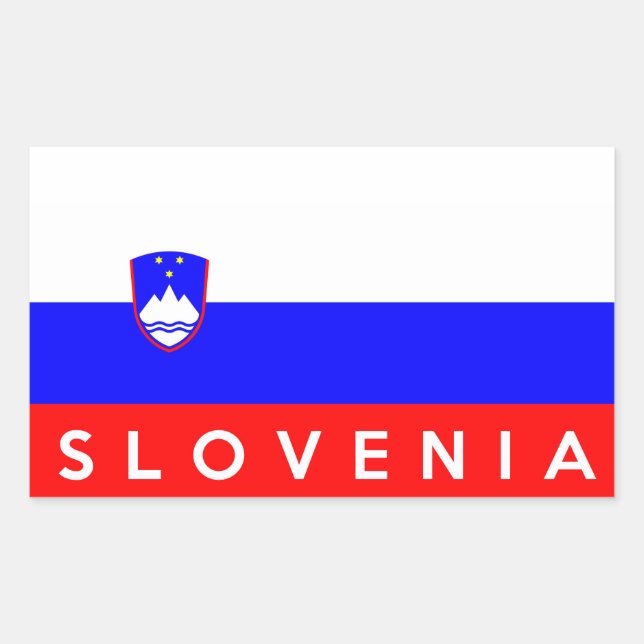 Sticker Rectangulaire nom du texte du drapeau du pays de la slovénie (Devant)