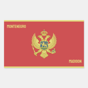 Sticker Rectangulaire Nom et texte personnalisés Monténégro