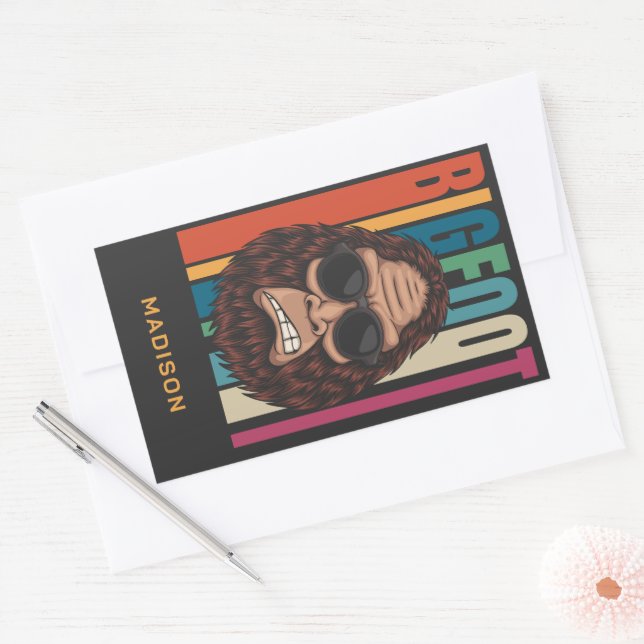 Sticker Rectangulaire Nom personnalisé Bigfoot (Enveloppe)