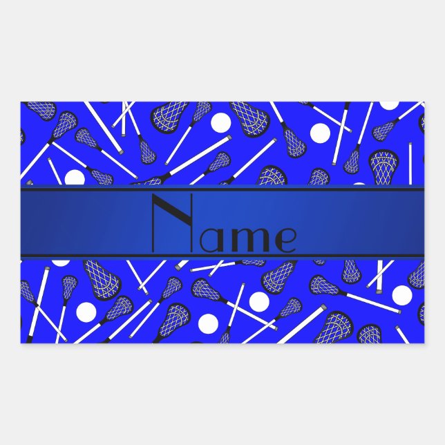 Sticker Rectangulaire Nom personnalisé crosse bleue (Devant)